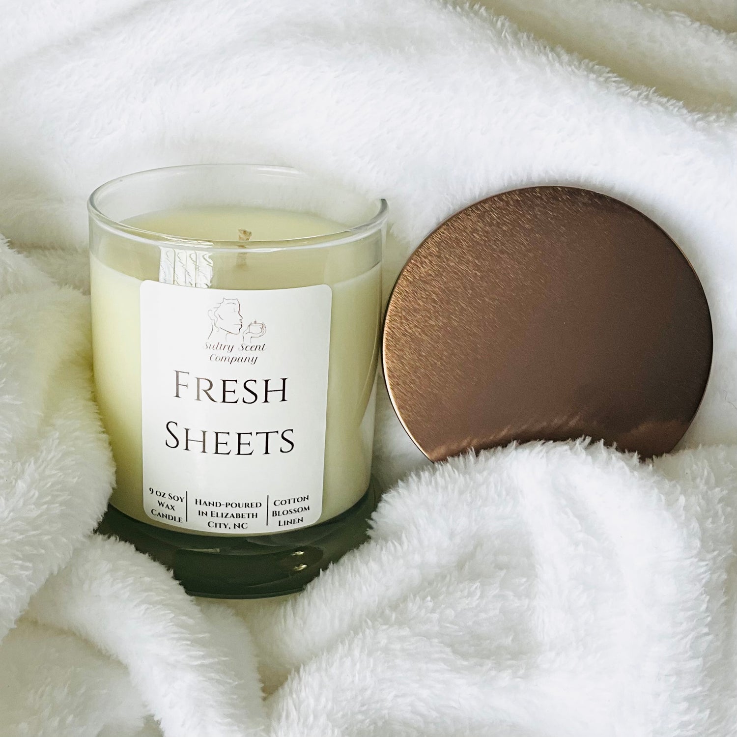 Scented soy wax candles made with essential oil infused fragrances .